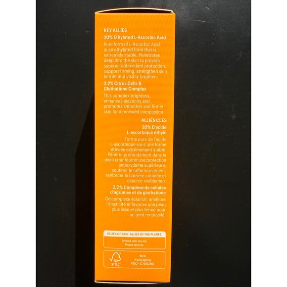 Allies of Skin 20% Vitamin C Brighten + Firm Face Serum 30ml Unisex - Picture 3 of 6